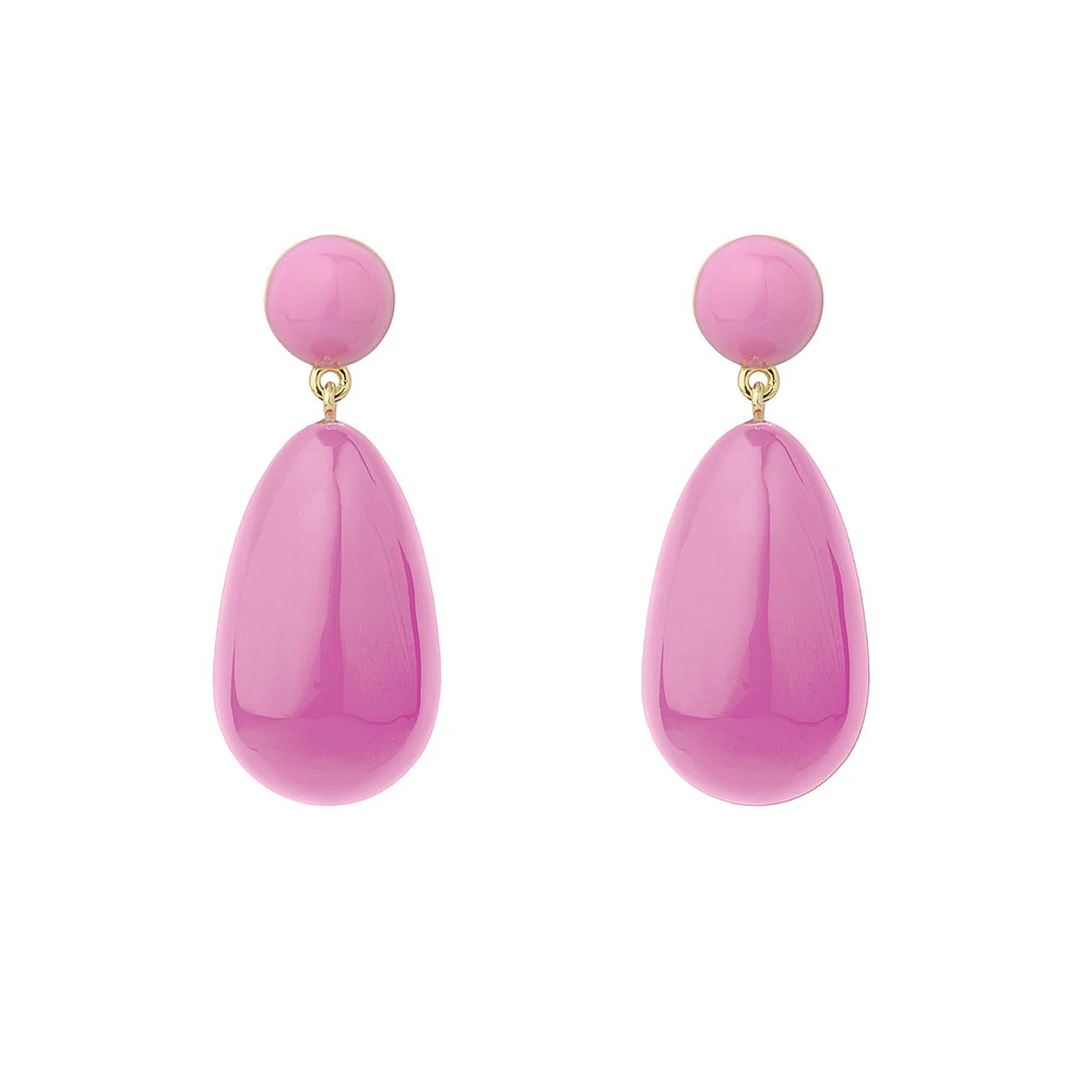 Large Pink Drop Earrings