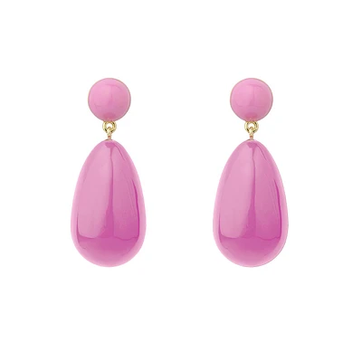 Large Pink Drop Earrings