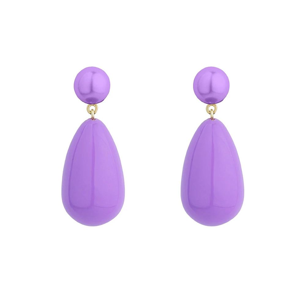 Large Lilac Drop Earrings