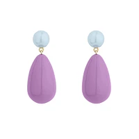 Large Light Blue and Lilac Blend Drop Earrings