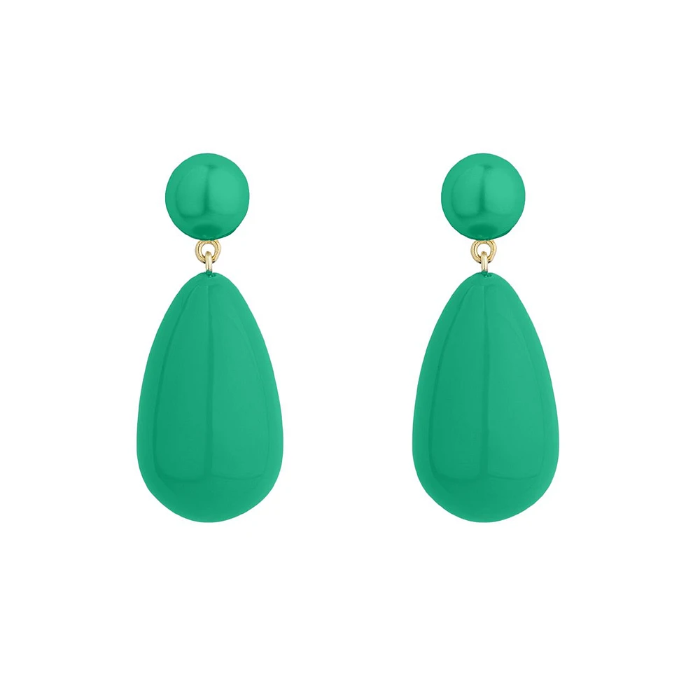 Large Green Drop Earrings