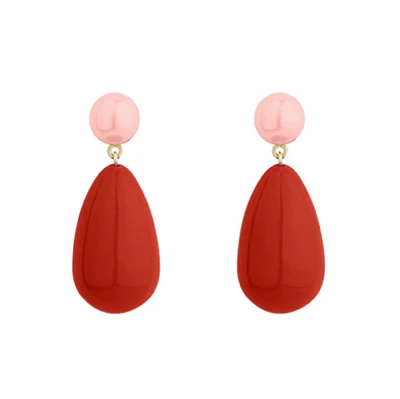 Large Pink & Red Blend Drop Earrings