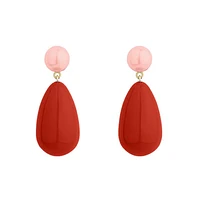 Large Pink & Red Blend Drop Earrings