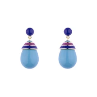 Mini Violet Stripped Blue Drop Earrings