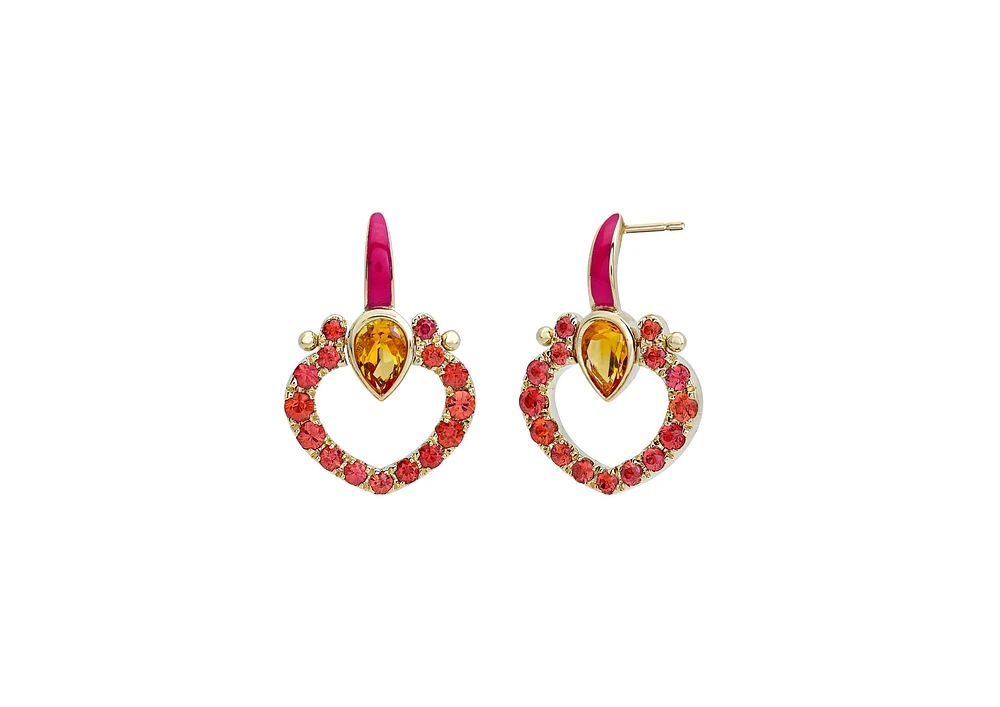 Love Handles: Love Hearts Fuchsia Earrings