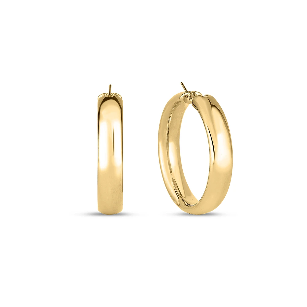 The Roberto Coin 18K Yellow Gold Wide Hoop Earrings