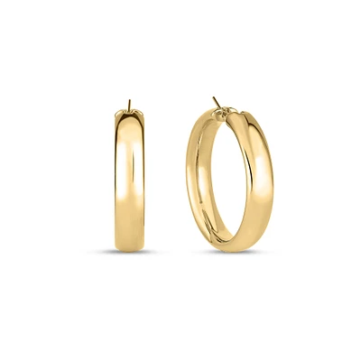 The Roberto Coin 18K Yellow Gold Wide Hoop Earrings