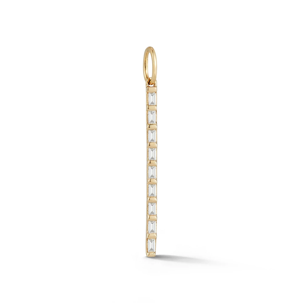14KYG Sadie Pearl Baguette Charm