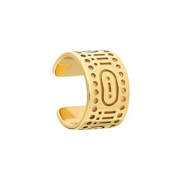 “Caona” Pattern Solid Gold Ear Cuff