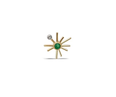 ¡Buenos Días! Mini Sun Single Stud Earring - Emerald