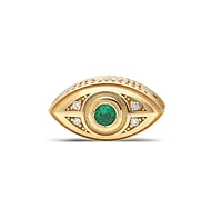 "Macu" Nugget Bead Pendant with Diamonds and Emerald
