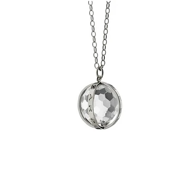 Large "Carpe Diem" Charm Necklace in Silver