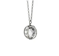 Large "Carpe Diem" Charm Necklace in Silver