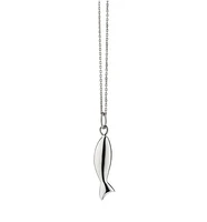 Mini "Perseverance" Fish Sterling Silver Charm Necklace 16'