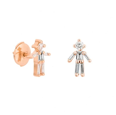 Single Boy Yellow Gold Stud Earring