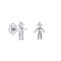 Single Boy White Gold Stud Earring