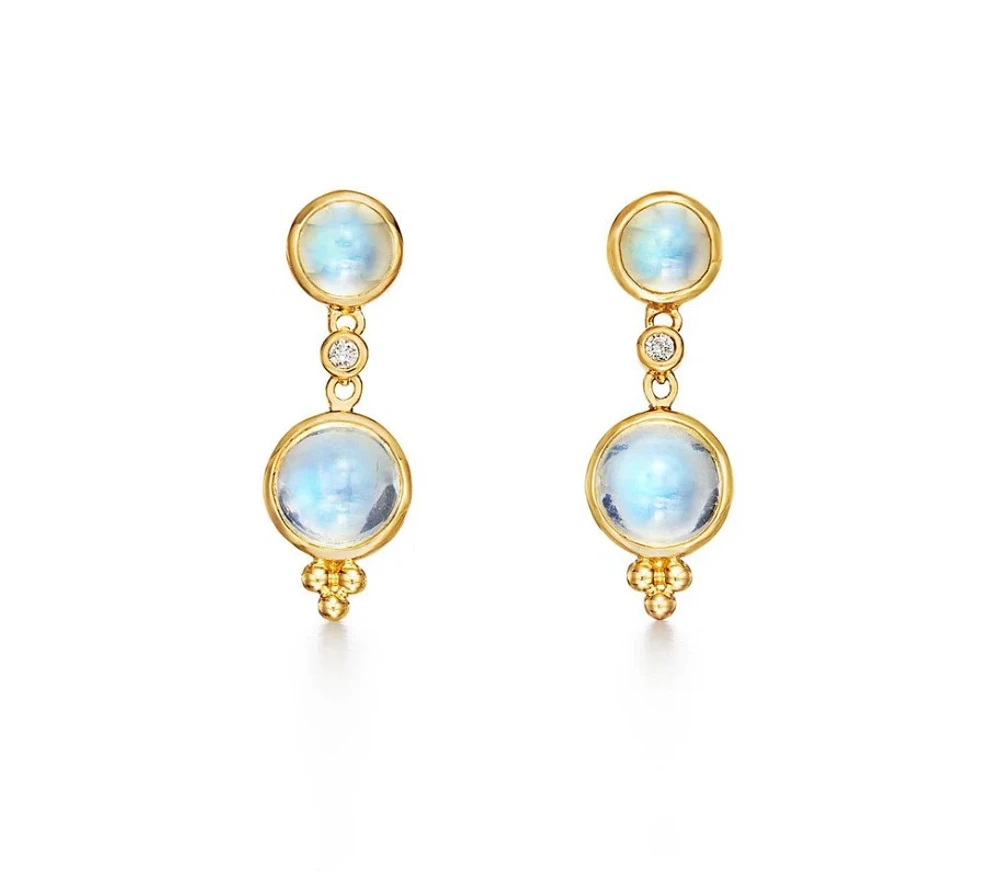 18k Moon Drop Earrings