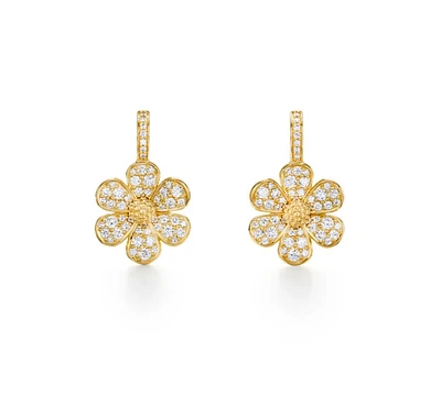 18K Snow Flower Earrings