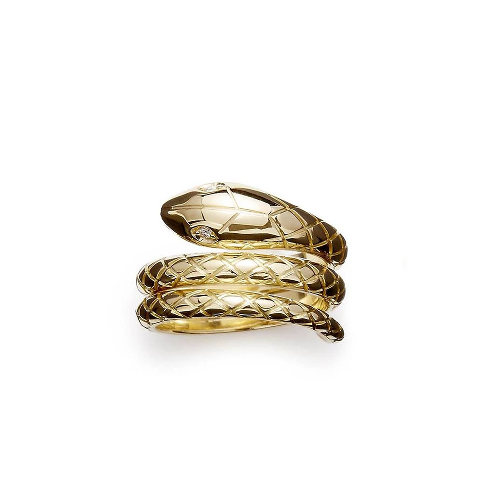 18K Double Serpent Ring size 7