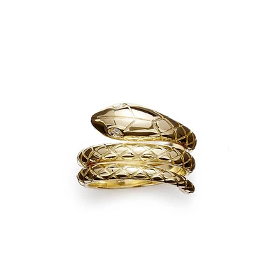 18K Double Serpent Ring size 7