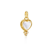 18K Small Rock Crystal Heart Pendant