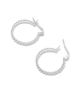 Beaded 20mm Hoop Earrings in Sterling Silver