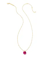 Anna Kate 18k Gold Vermeil Pendant Necklace in Pink Quartzite