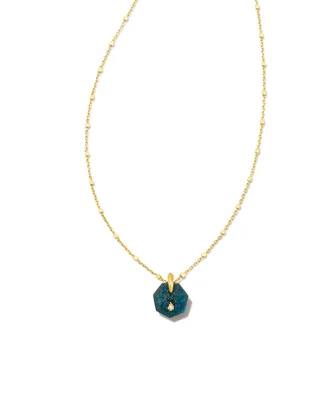 Anna Kate 18k Gold Vermeil Pendant Necklace in Teal Apatite