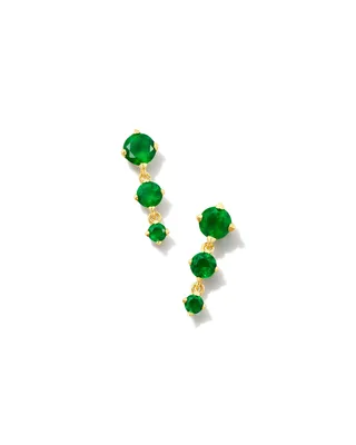 Blakely 18k Gold Vermeil Drop Earrings in Green Onyx