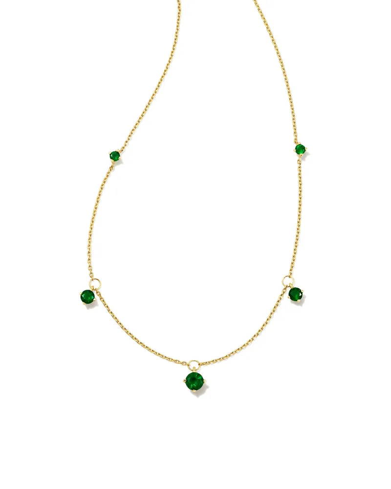 Blakely 18k Gold Vermeil Strand Necklace Green Onyx