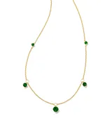 Blakely 18k Gold Vermeil Strand Necklace Green Onyx