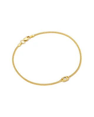 Delaney 18k Gold Vermeil Curb Chain Bracelet White Sapphire