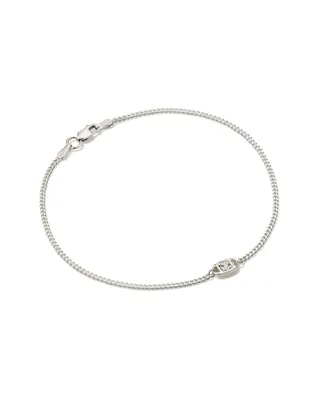 Delaney Sterling Silver Curb Chain Bracelet White Sapphire
