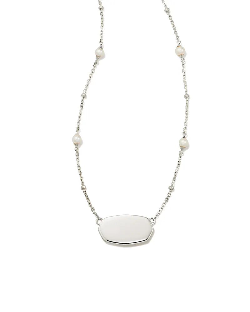 The Elisa Silver Petal Framed Short Pendant Necklace in Aqua Ombre Dru -  The Trendy Trunk