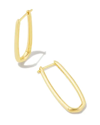 Ellen Elongated Hoop Earrings in 18k Gold Vermeil