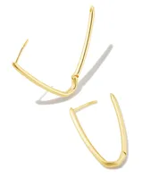 Ellen Elongated Hoop Earrings in 18k Gold Vermeil