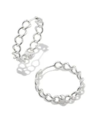 Grace Hoop Earrings in Sterling Silver
