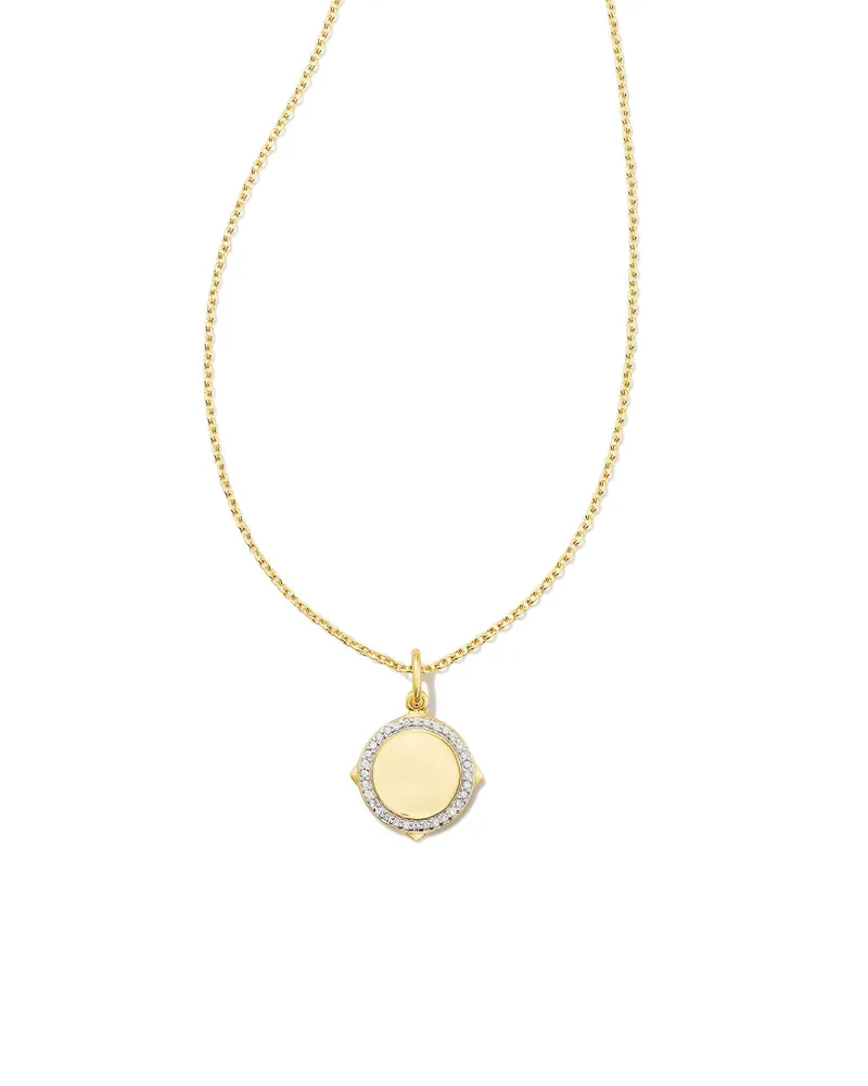 Kendra Scott Matilda Luxe 18k Gold Vermeil Charm Necklace in White Sapphire  | The Summit at Fritz Farm