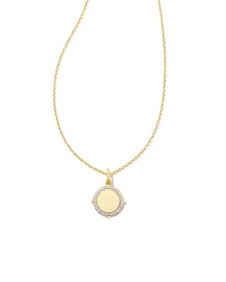 Matilda Luxe 18k Gold Vermeil Charm Necklace in White Sapphire