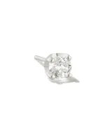 Topaz Sterling Silver Single Stud Earring in White Topaz