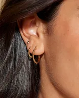 Beaded 13mm Huggie Earrings in 18k Gold Vermeil