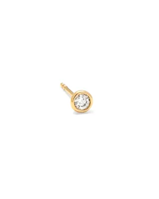 Audrey 14k Yellow Gold Medium Single Stud Earring White Diamond