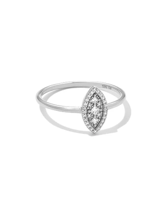 Vivianne 14k Yellow Gold Band Ring White Diamond