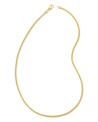 Beck 20" Thin Round Box Chain Necklace in 18k Gold Vermeil