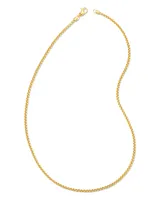 Beck 20" Thin Round Box Chain Necklace 18k Gold Vermeil