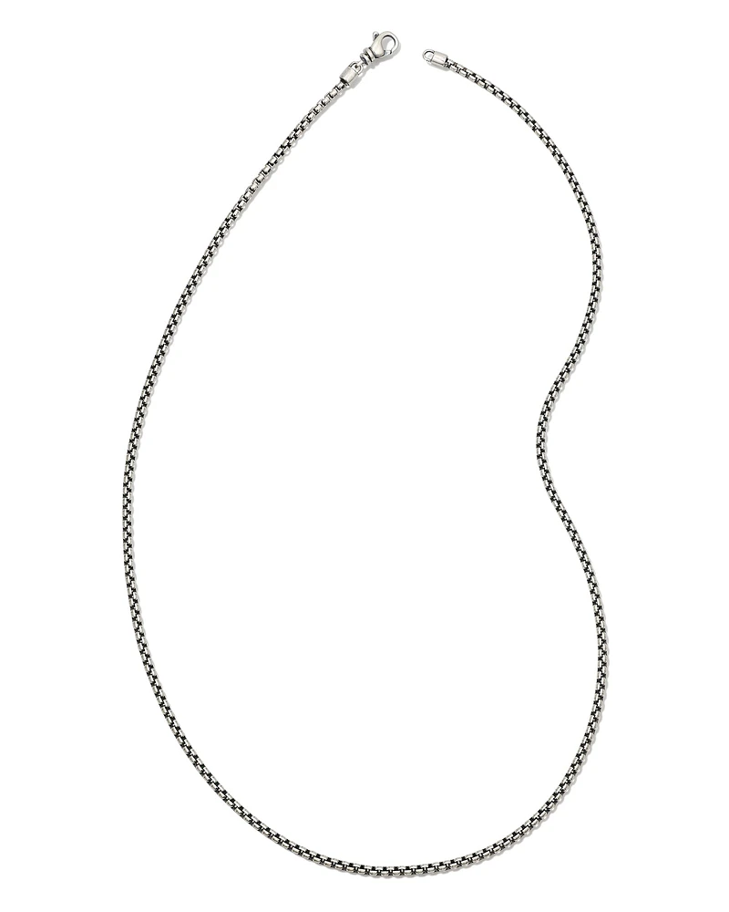 Beck 22" Thin Round Box Chain Necklace 18k Gold Vermeil