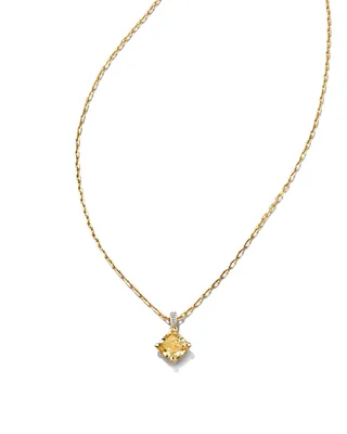 20th Anniversary Dira 14k Yellow Gold Cushion Cut Pendant Necklace in Yellow Lab Grown Diamond