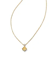 20th Anniversary Dira 14k Yellow Gold Cushion Cut Pendant Necklace in Yellow Lab Grown Diamond