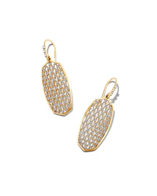 20th Anniversary Ellen 14k Yellow Gold Drop Earrings in White Diamond