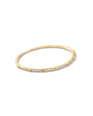 Astrid 14k Yellow Gold Bangle Bracelet White Diamond